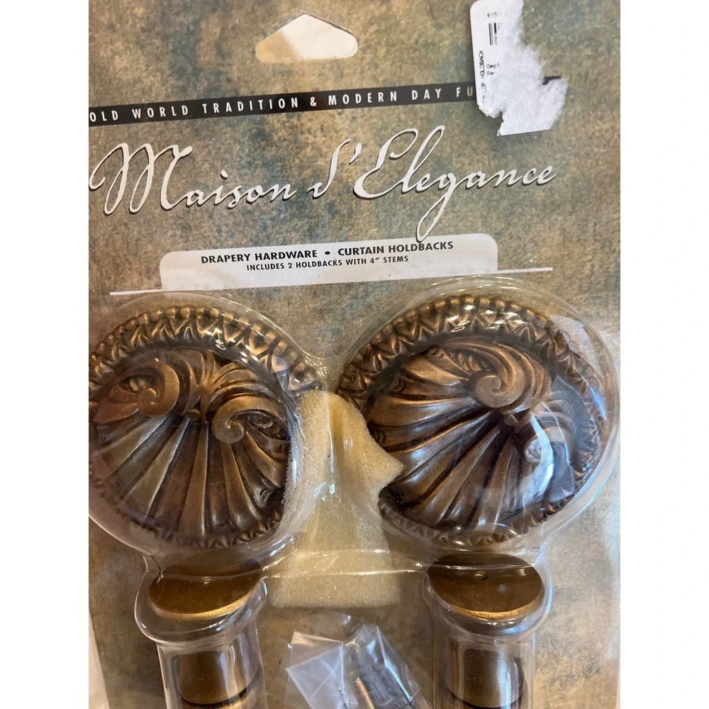 Maison d'Elegance Curtain Holdbacks Set of 2 Shell Bronze Drapery Hardware